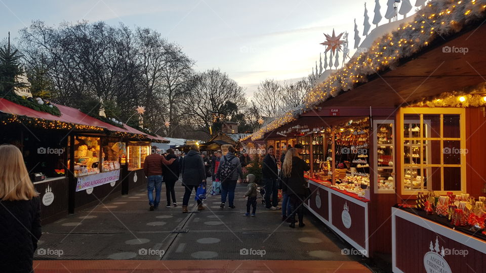 Christmas market in Hyde park, winterwonderland