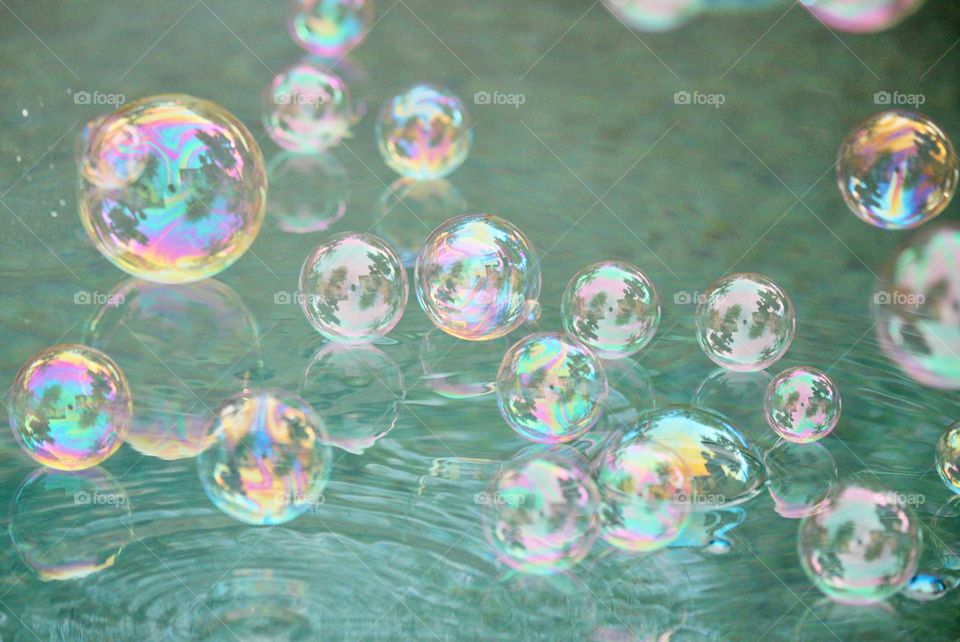 Bubbles over the water