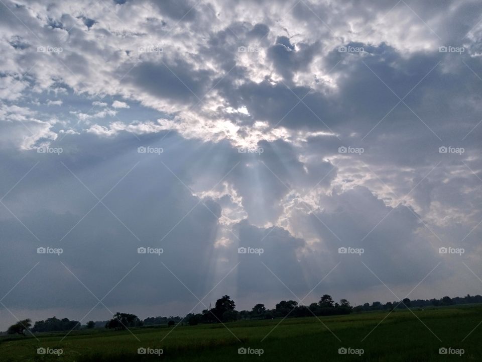 As God appears in the clouds