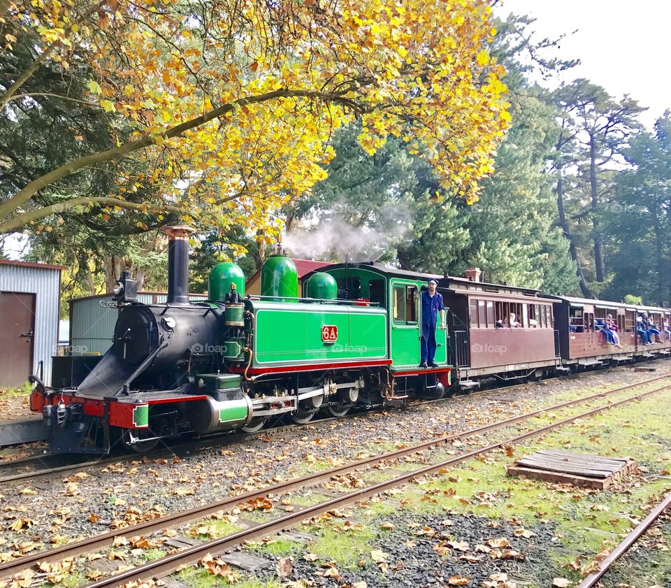 The magnificent "Puffing Billy" taking on passengers at Emerald Station 