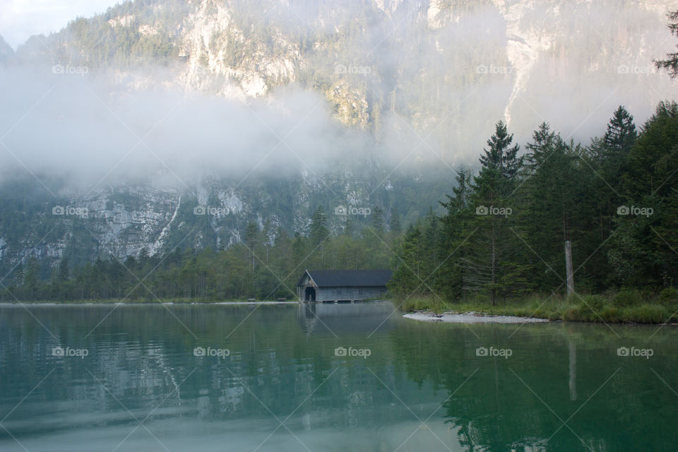 A foggy Bavarian lake 