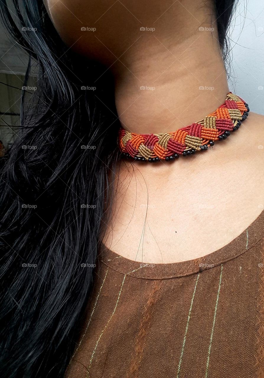 3color chocker handmade macramé