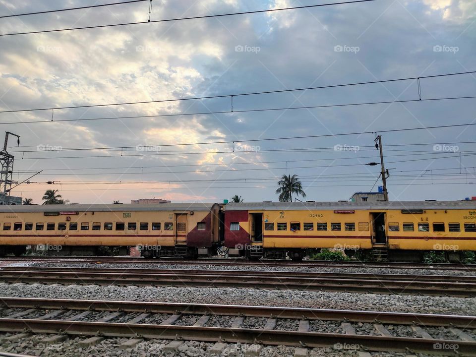 Indian railway track and train