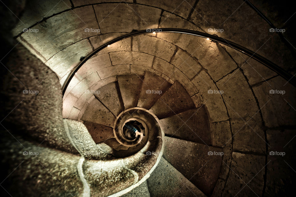 Spiral staircase in the church in Barcelona