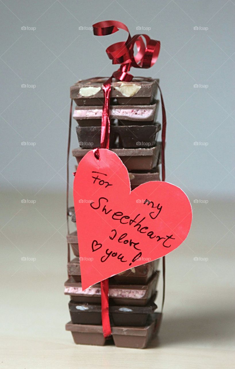 valentine's gift with handwritten card