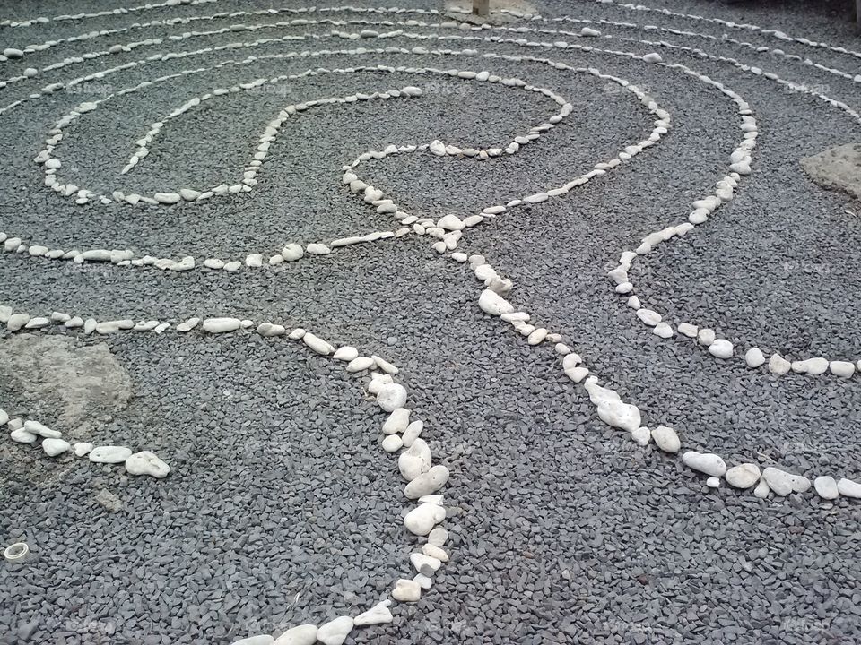Zen rock garden labyrinth 