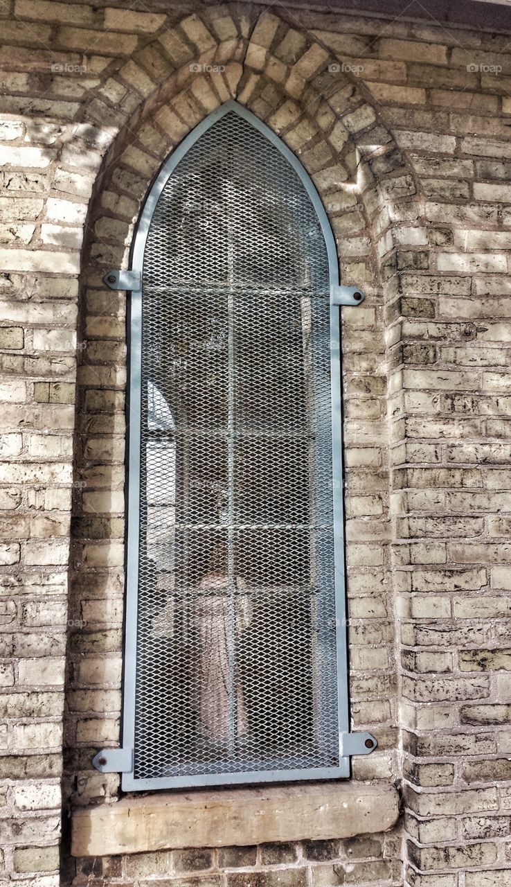 Screen Window on Chapel at Old Catholic Cemetary