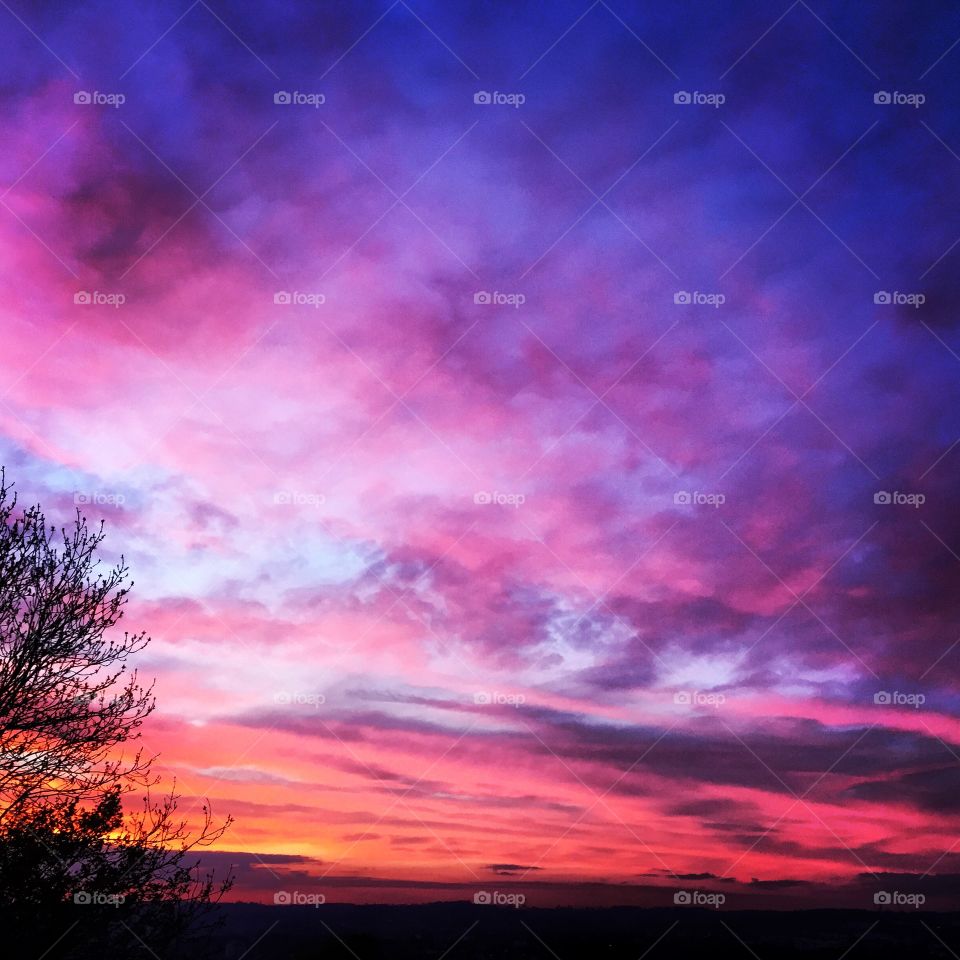 Sunset. Sky in Germany