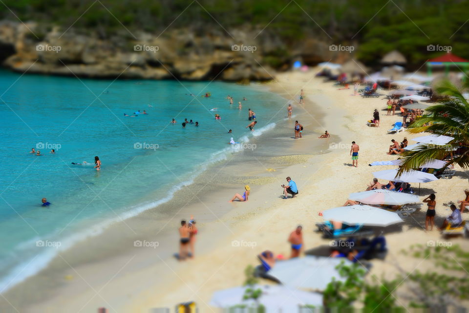 Tilt shift beach