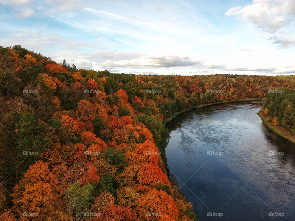 Colorful autumn. The photo was taken with the drone.