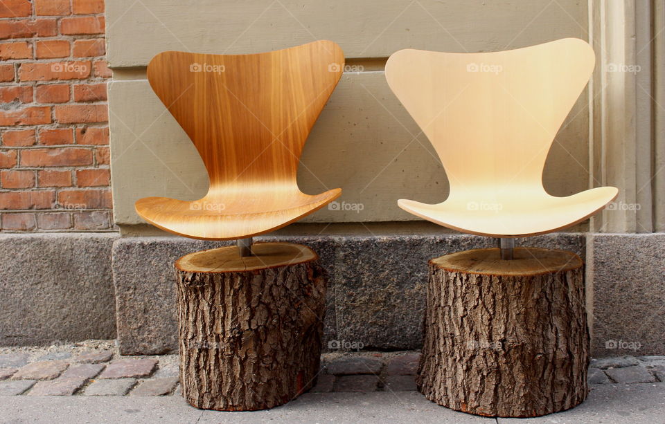 Wooden chairs, design.