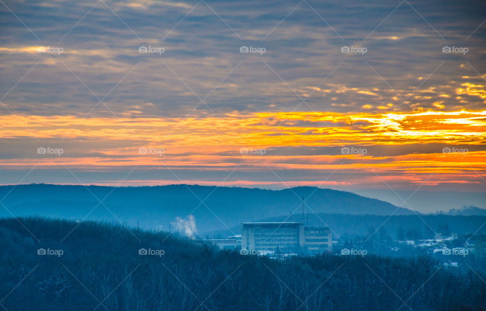 Nature landscape during sunset