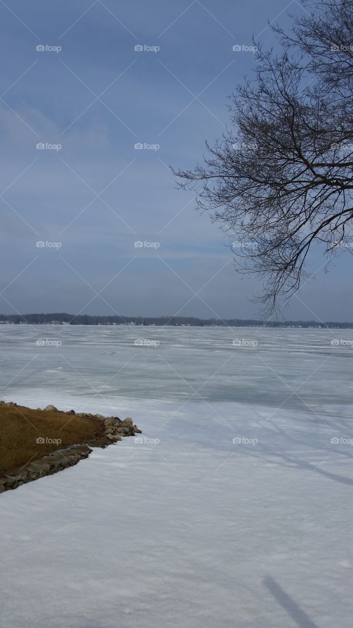 Devils lake. springtime in Michigan
