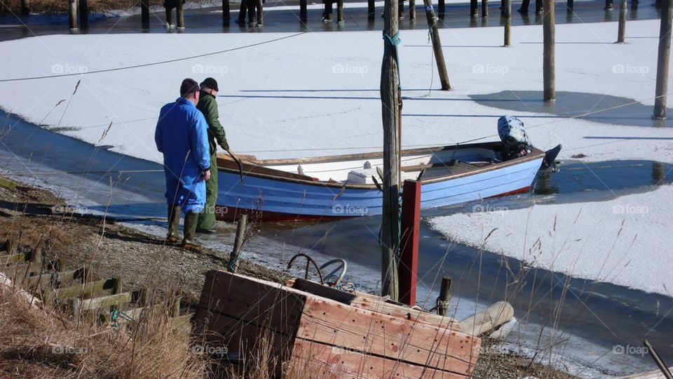 Fishermen in winter