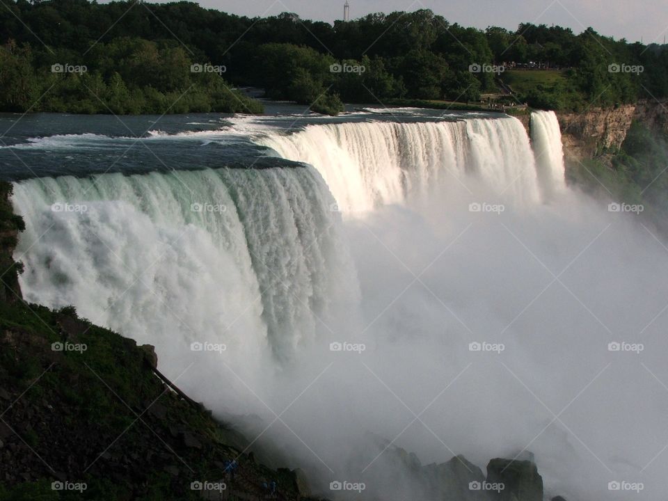 Shadows fall over Niagara Falls 