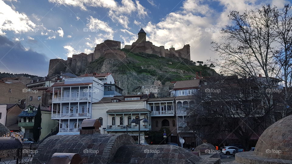 view of the old city on the mountain