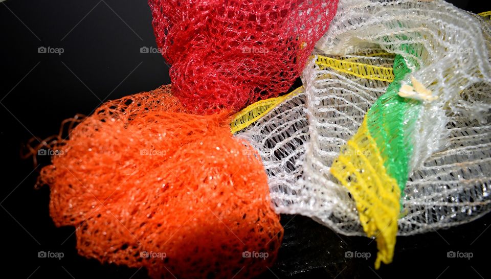 Net , thread, strong, multi colours ,