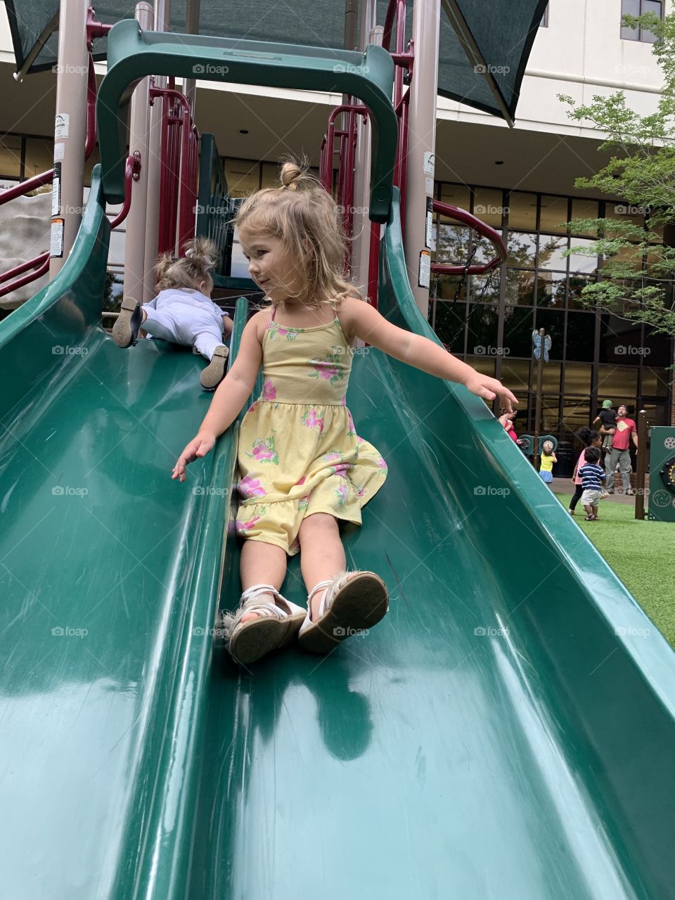 Child, Playground, Fun, Slide, People