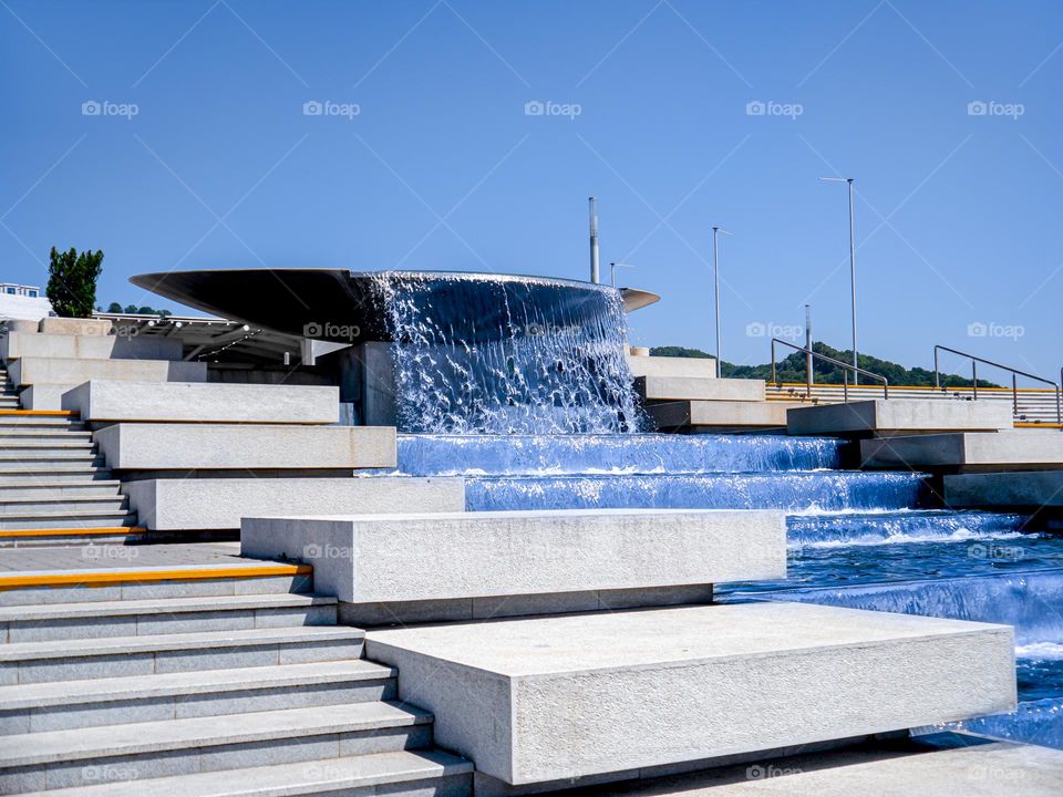 Cascade fountain in Olympic Park, Adler city, Russia