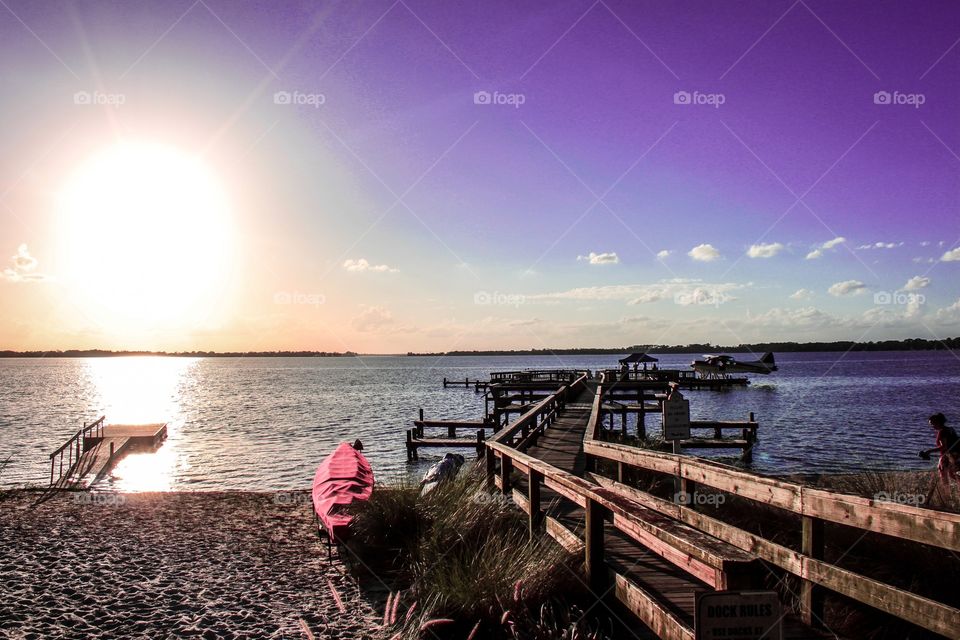 Landscape beachscape and pier