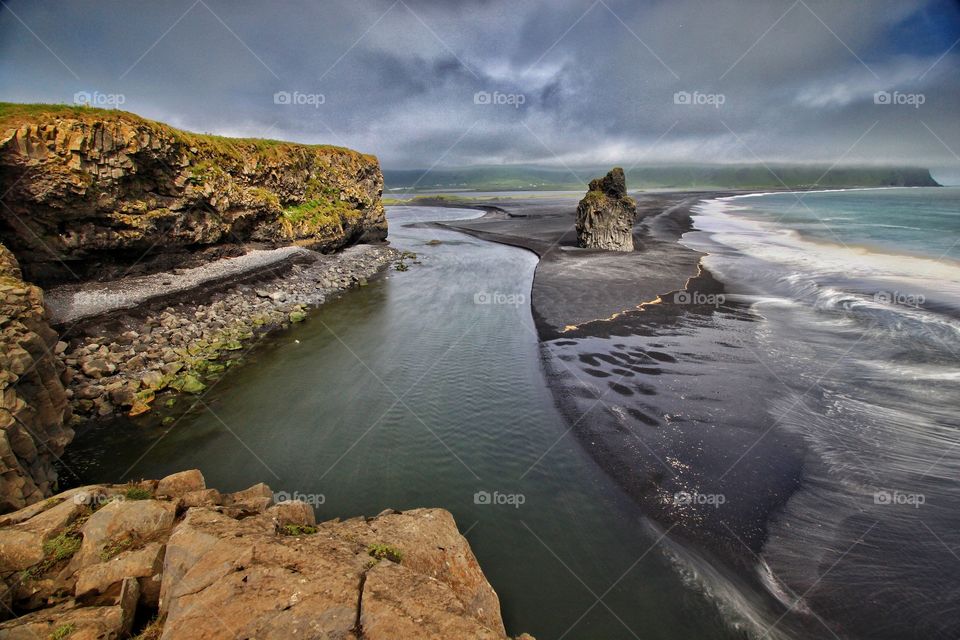 View of eagle rock, Iceland