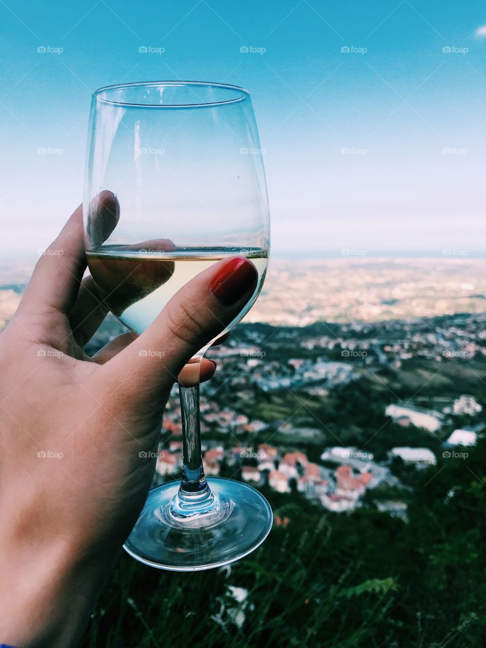 wine at a height