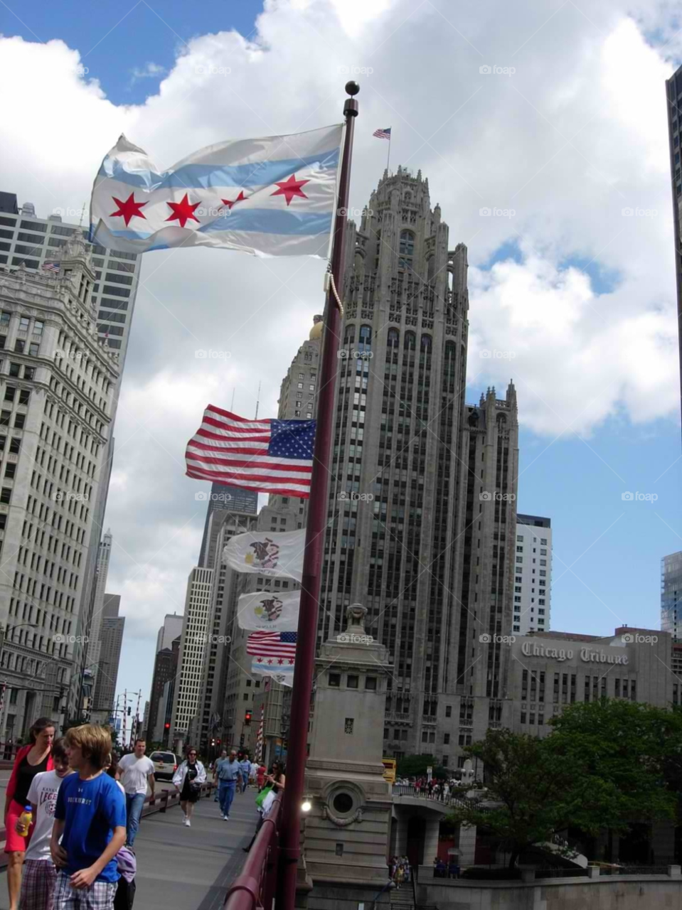 flags chicago illinois tribune tower by micheled312