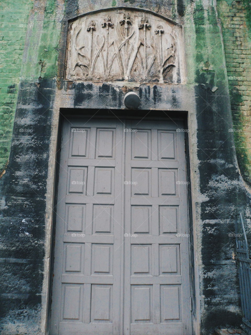 old doors in the old house in the city of Kiev