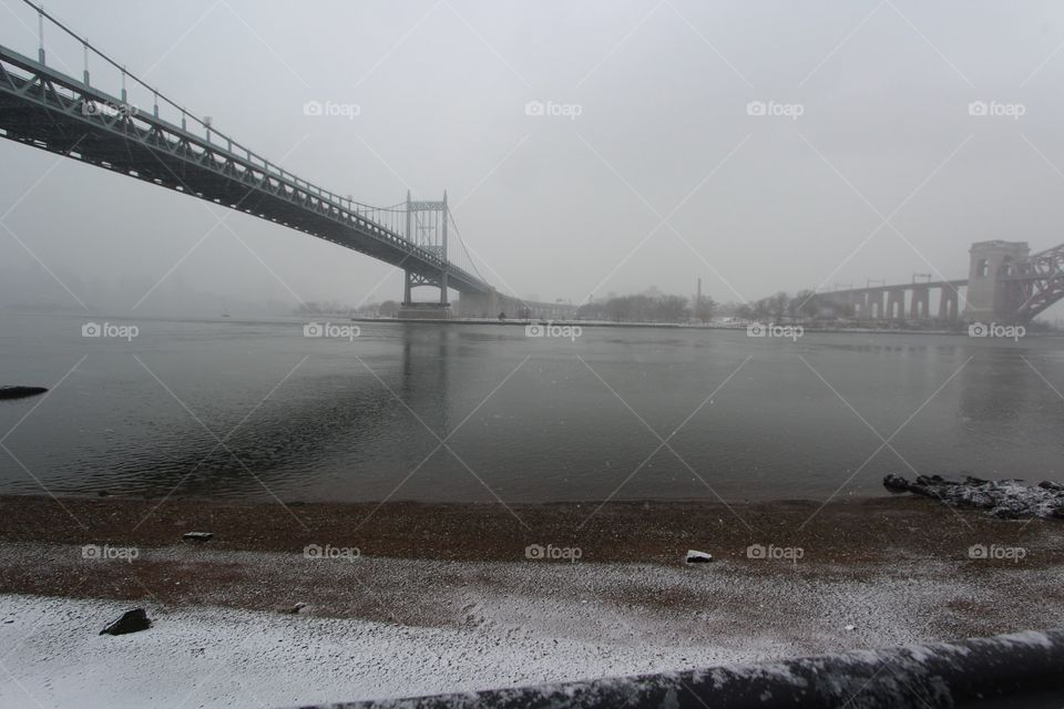 Water, No Person, Fog, Bridge, Winter