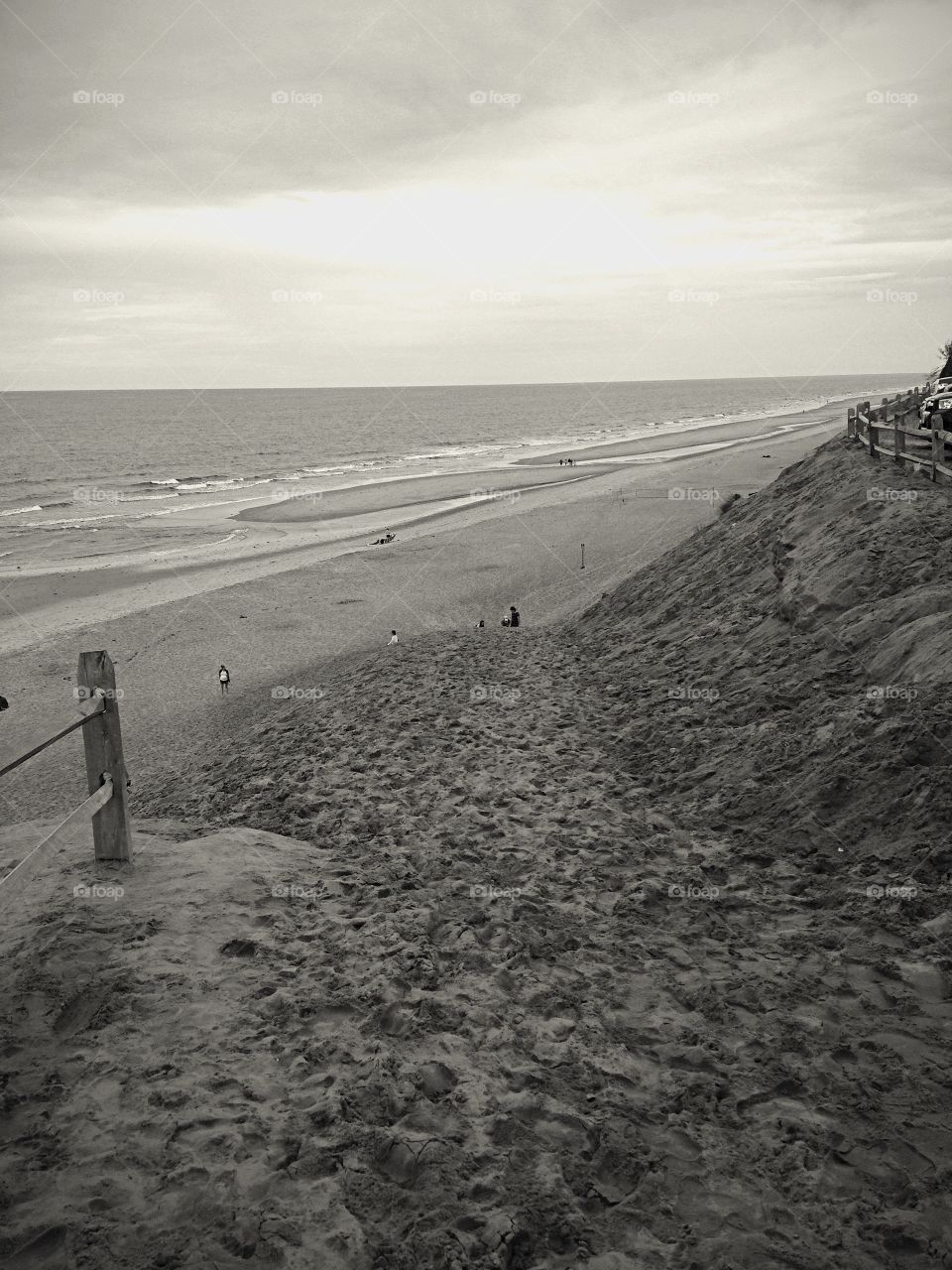 Looking down at the beach at the end of the day, Cape Cod, Massachusetts 