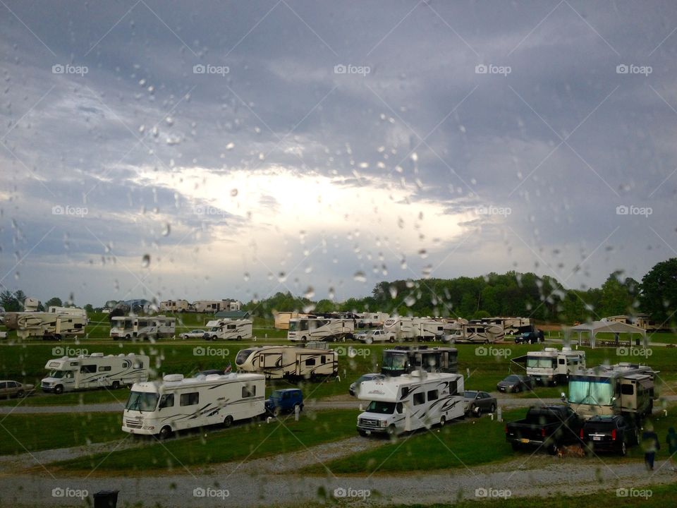 Rainy day from our camper window 