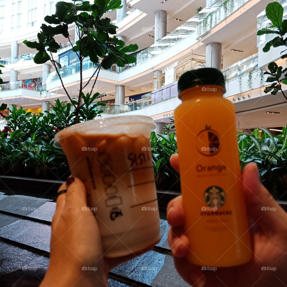 coffee and juice orange
