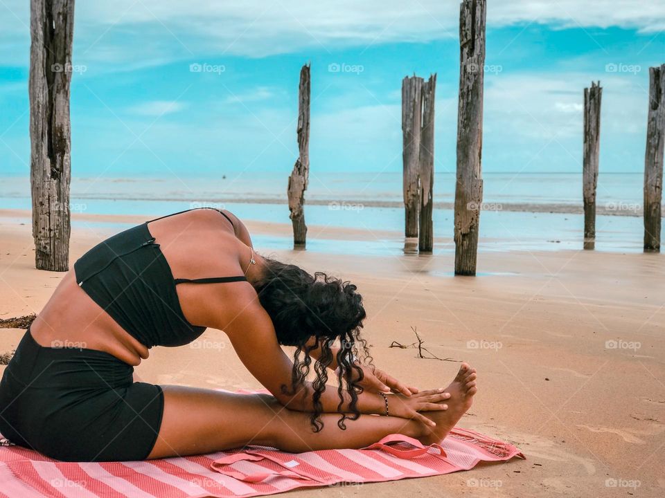 Relaxing and moving around on the beautiful beach of Cumuruxatiba Bahia Brasil.  In the extreme south of Bahia