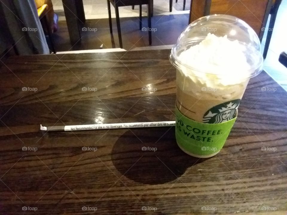 Starbucks frappucino with whipped cream