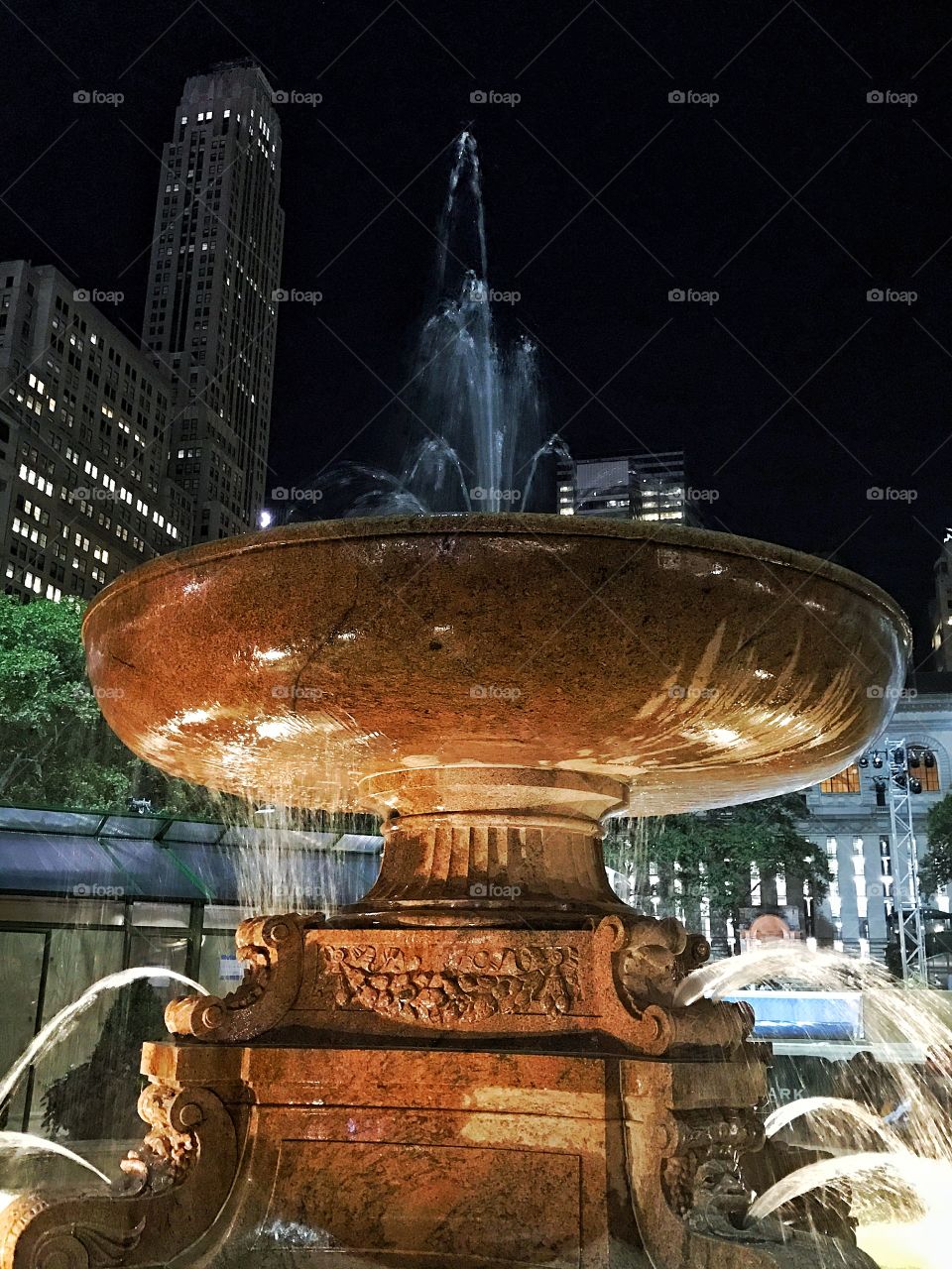 Bryant Park fountain 