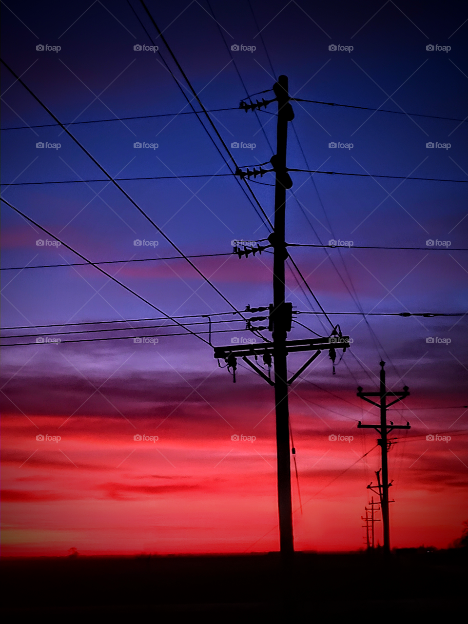 sunset n power lines