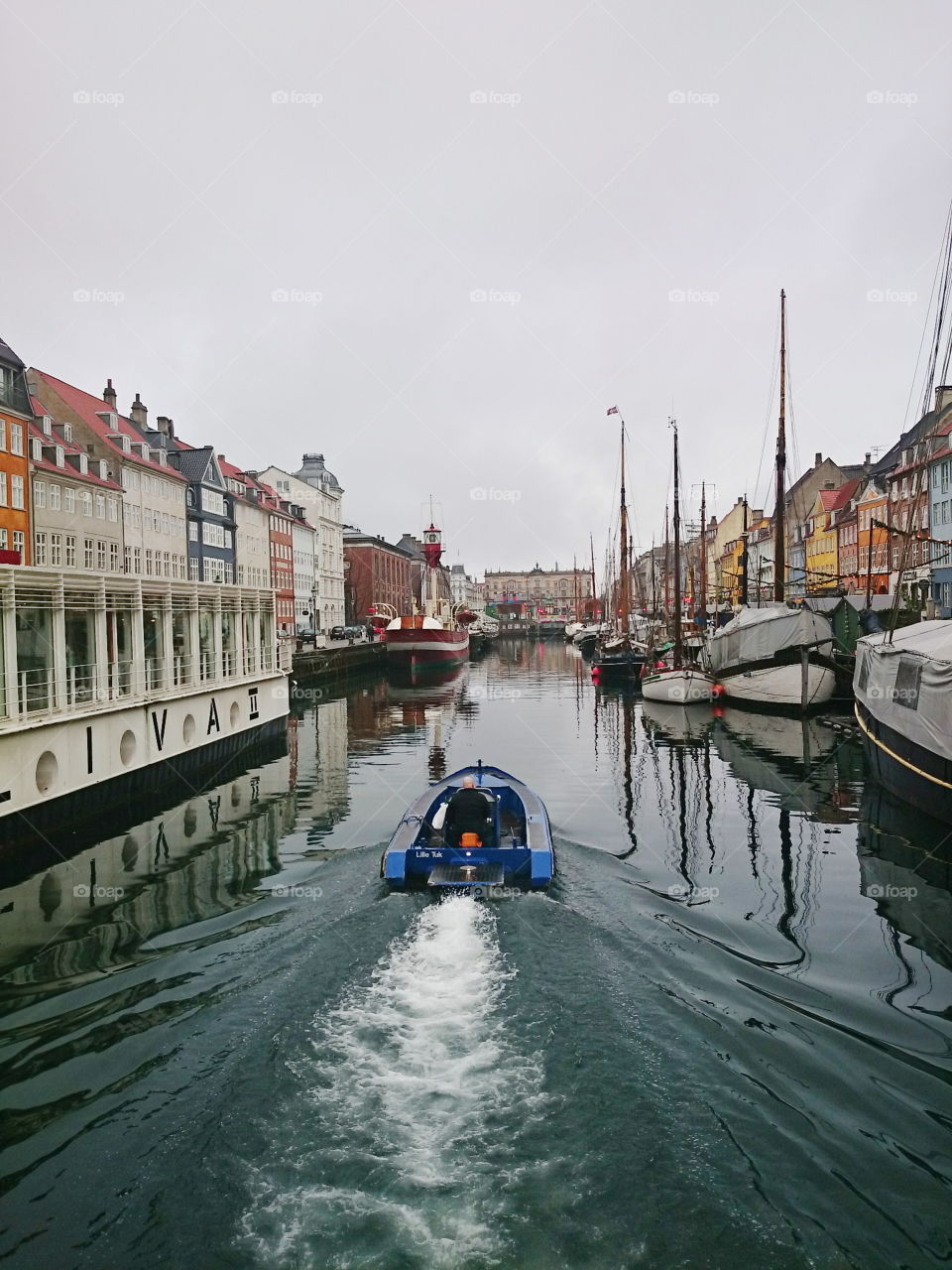boating in Nyhavn. Copenhagen Denmark, December 2014