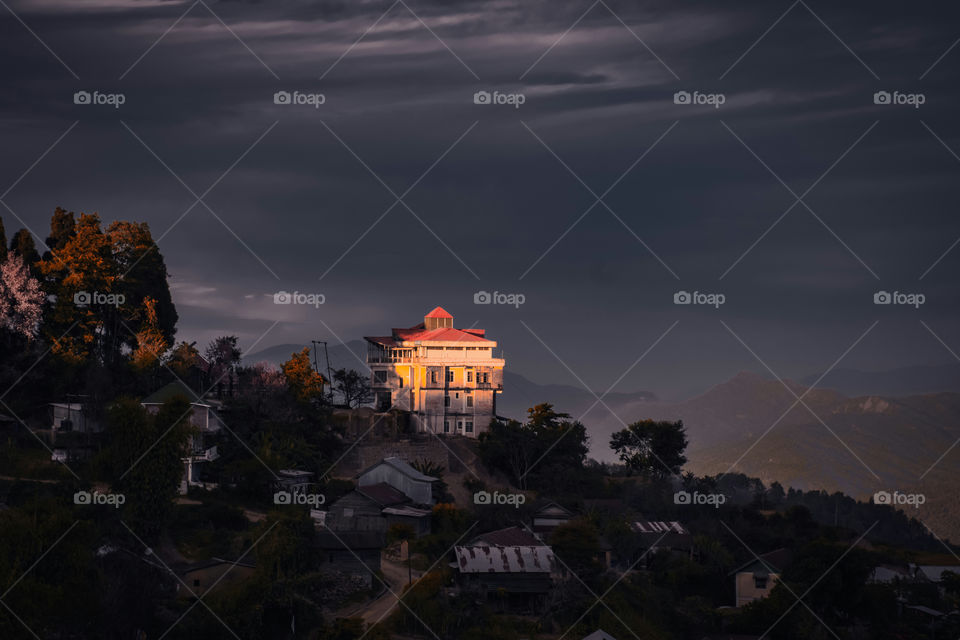 A beautiful moment at dusk on the highlands of Ukhrul, Manipur, India