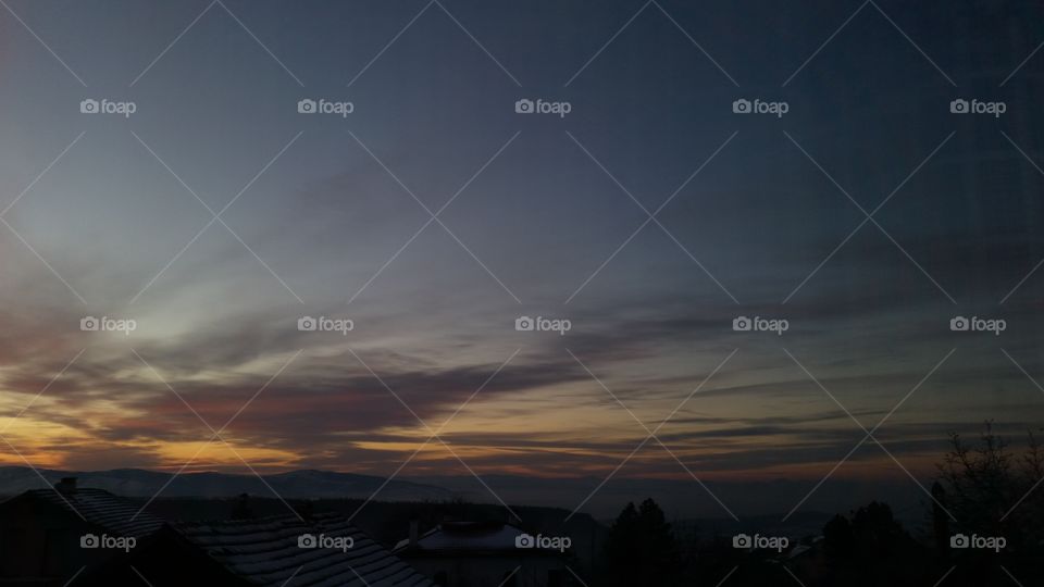 No Person, Sunset, Sky, Moon, Dusk