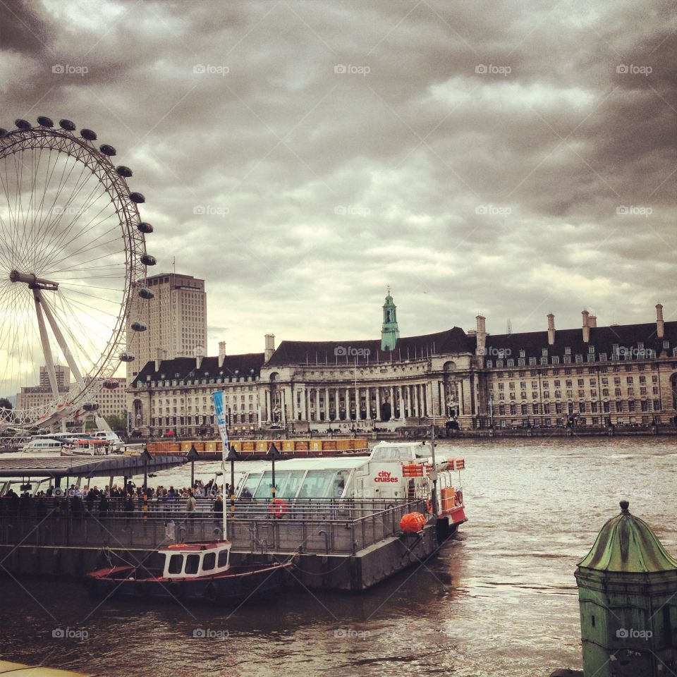 London, the Thames, London Eye, United Kingdom