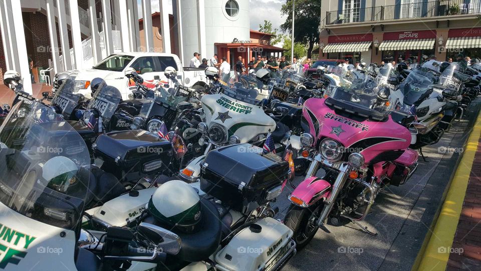 Police Motorcycles...One in pink