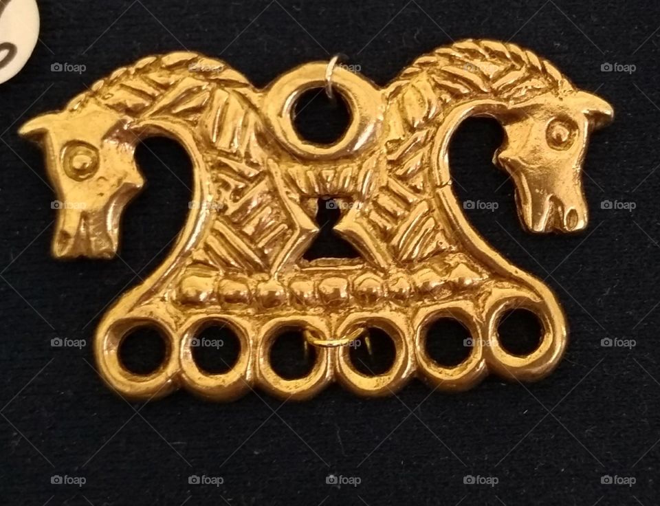 ancient style gold horse viking jewelry