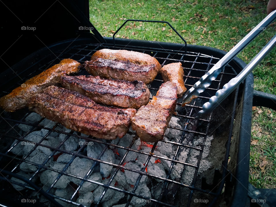 Charcoal Grilling Sirloin Steaks