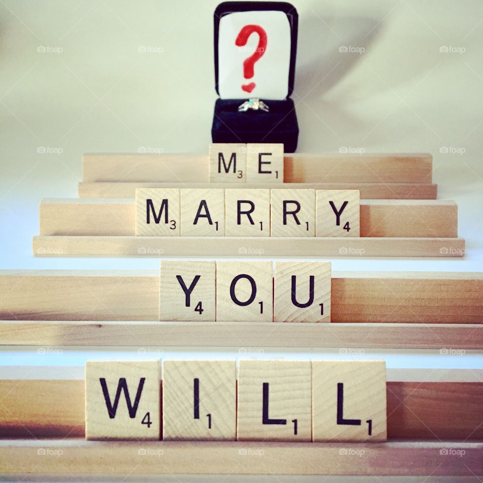 Will you marry me scrabble letters