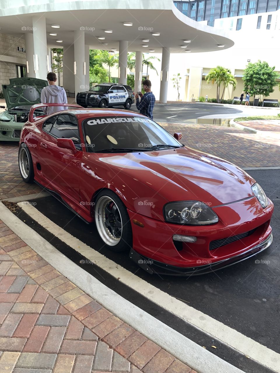 Here is a beautiful red Toyota Supra MK4 at stancenation 