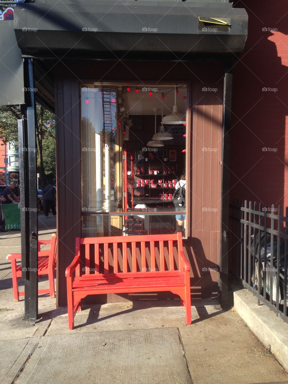 Red Bench Two. Park Slope. Brooklyn, NY.