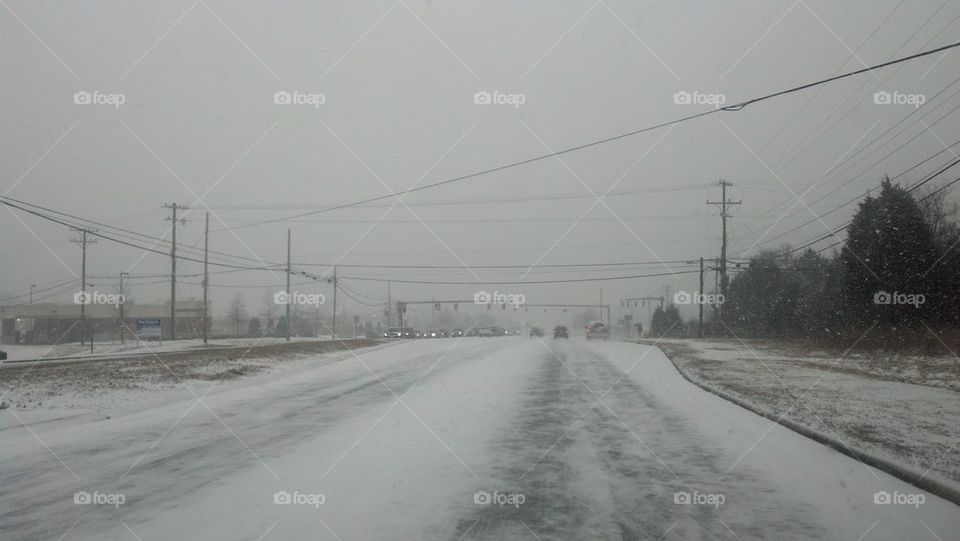driving through snowstorm