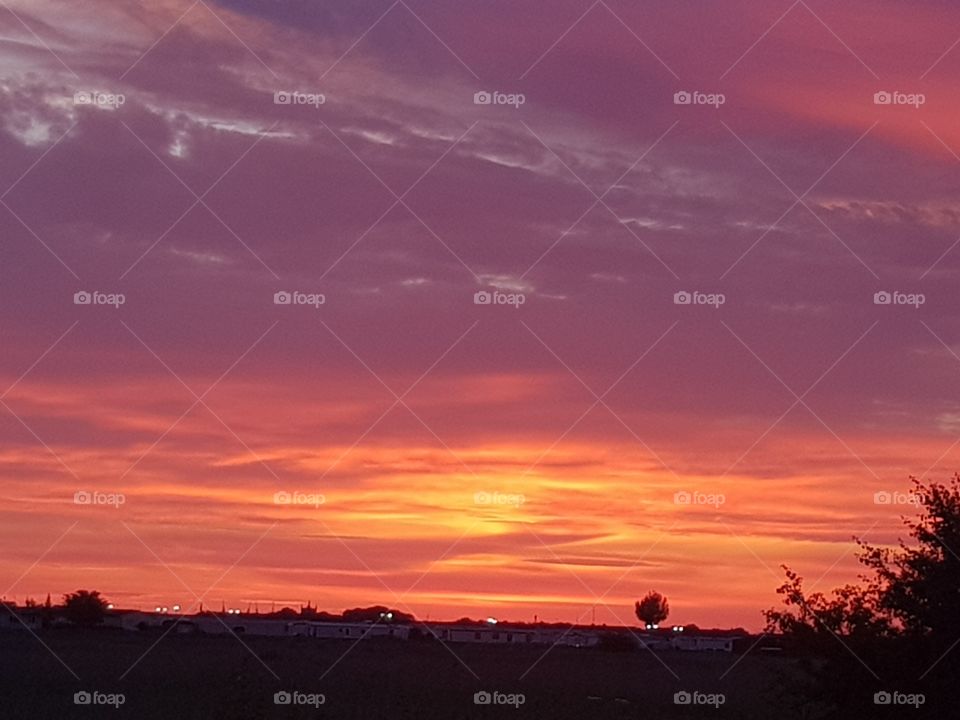 Red sky in the morning shepherds warning, morning sunrise