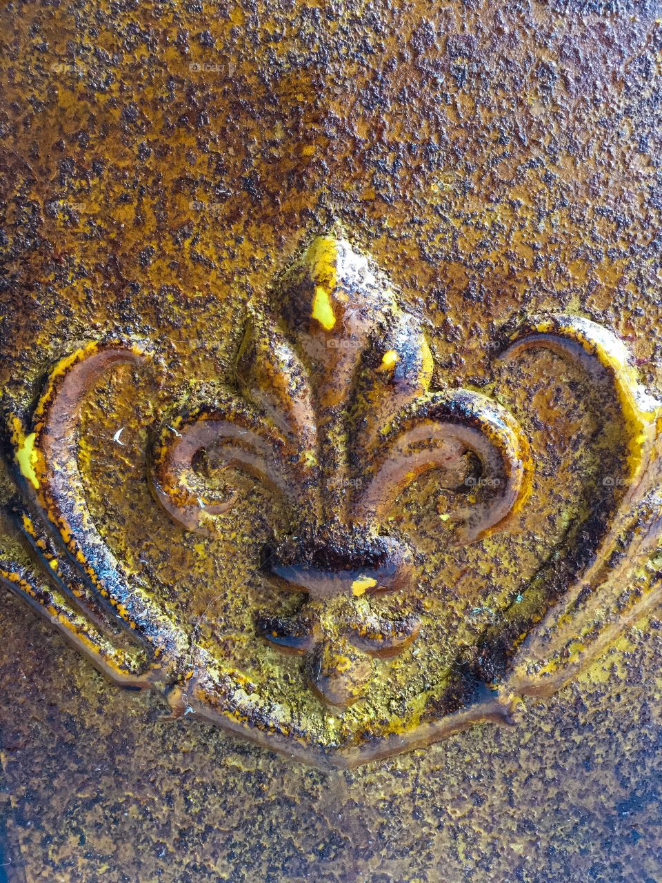 Rusted fleur de lis 