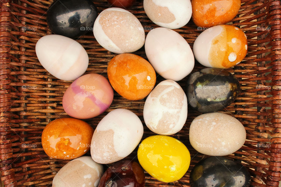 handmade multi colored easter eggs